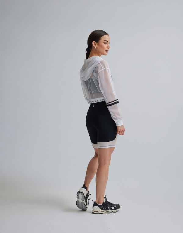 CRONOS WOMEN MESH ZIP HOODY [WHITE]