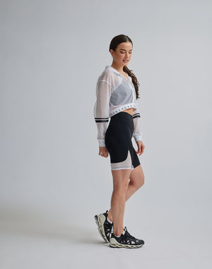 CRONOS WOMEN MESH ZIP HOODY [WHITE]
