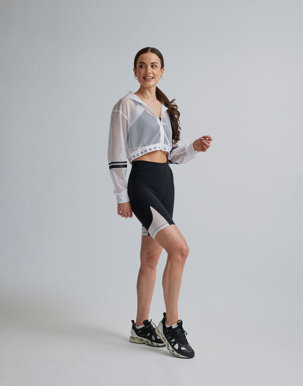 CRONOS WOMEN MESH ZIP HOODY [WHITE]