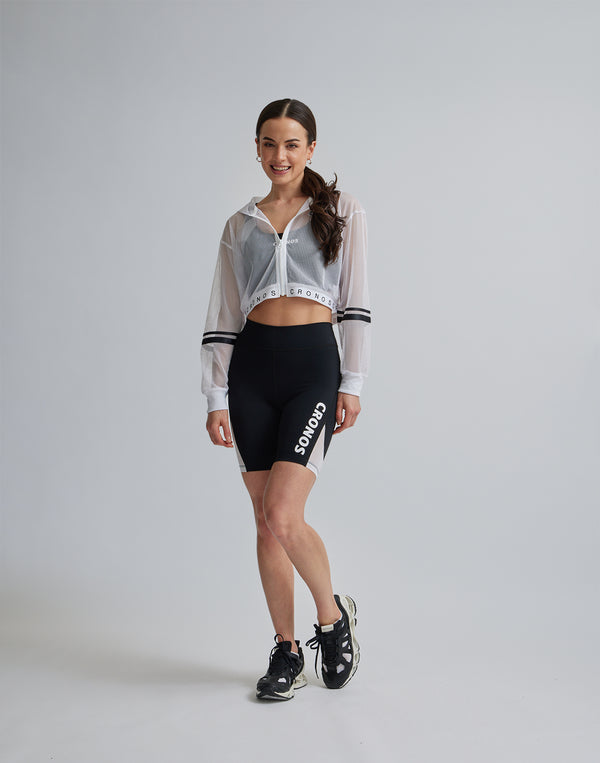 CRONOS WOMEN MESH ZIP HOODY [WHITE]