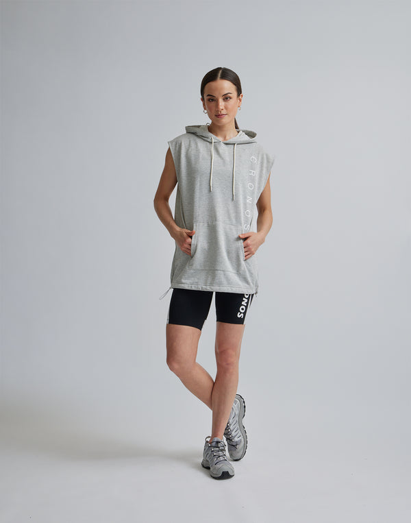 CRONOS WOMEN SLEEVELESS HOODIE【GRAY】