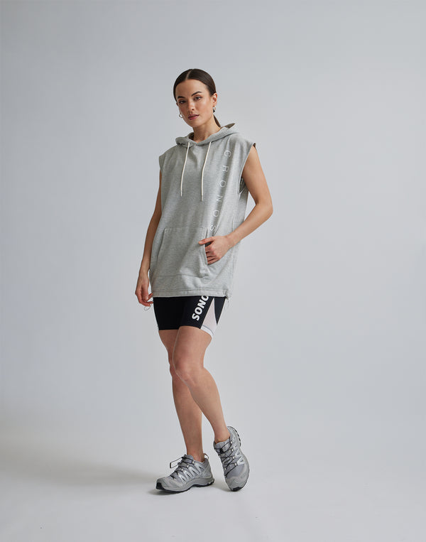 CRONOS WOMEN SLEEVELESS HOODIE【GRAY】
