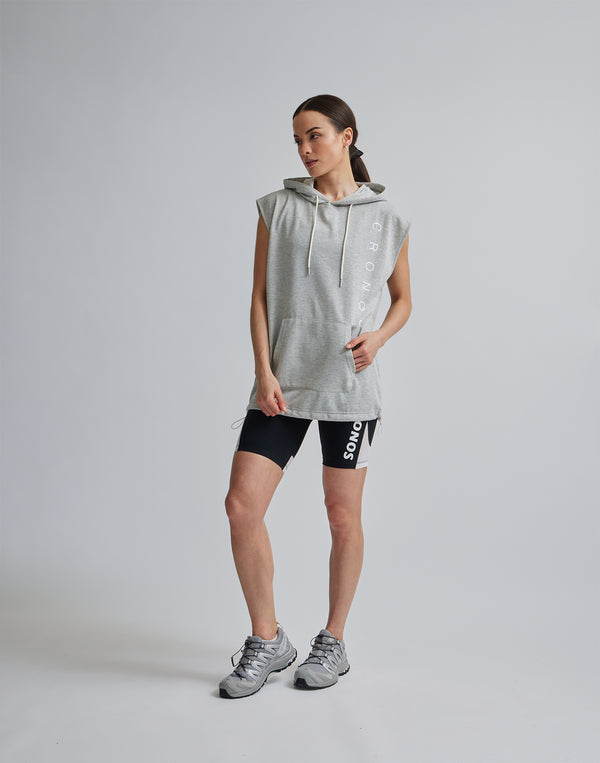 CRONOS WOMEN SLEEVELESS HOODIE【GRAY】