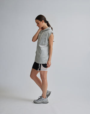 CRONOS WOMEN SLEEVELESS HOODIE【GRAY】