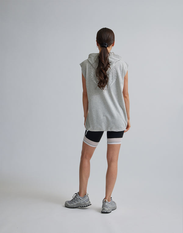 CRONOS WOMEN SLEEVELESS HOODIE【GRAY】