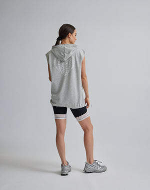 CRONOS WOMEN SLEEVELESS HOODIE【GRAY】