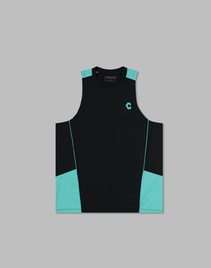 CRONOS SIDE INSERTS TANKTOP【BLACK×BLUE】