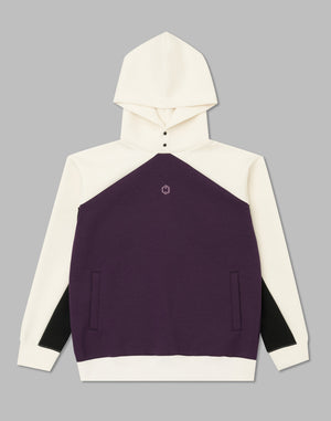 CRONOS BLACK COLOR-BLOCK DESIGN HOODIE【PURPLE】