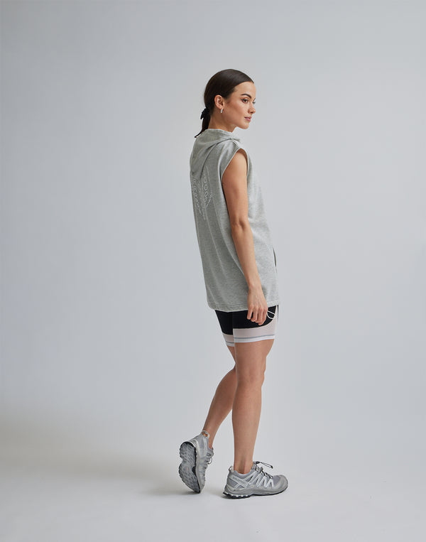 CRONOS WOMEN SLEEVELESS HOODIE【GRAY】
