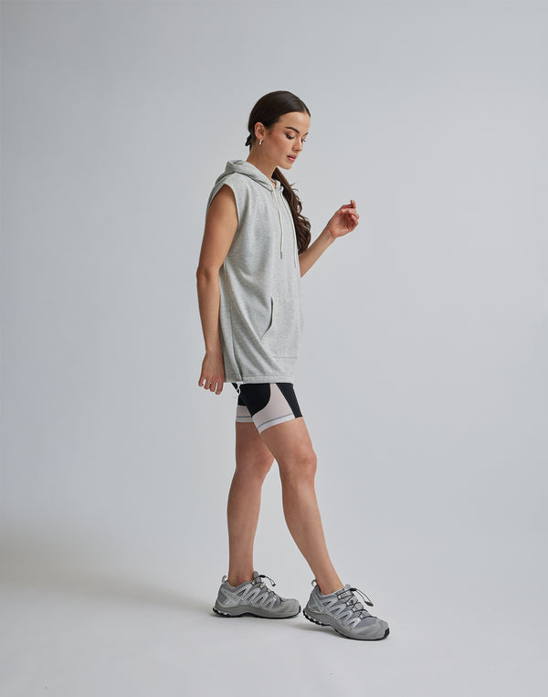 CRONOS WOMEN SLEEVELESS HOODIE【GRAY】