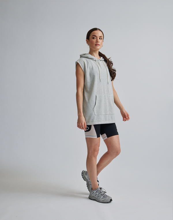 CRONOS WOMEN SLEEVELESS HOODIE【GRAY】