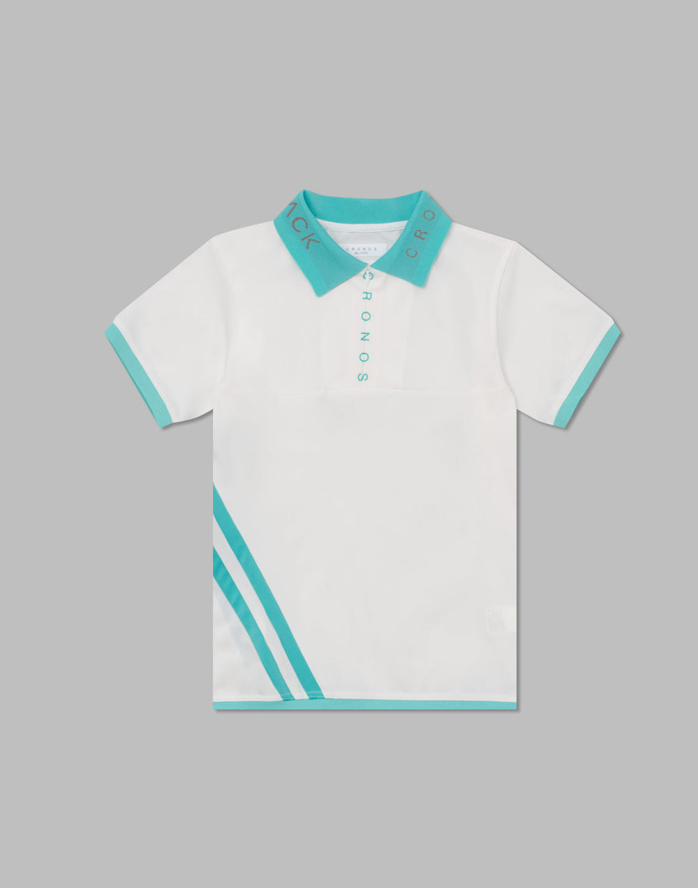 CRONOS BLACK ZIP BICOLOR POLO SHIRT [WHITE]