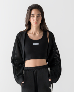 CRONOS WOMEN LIGHT MESH BOLERO [BLACK]