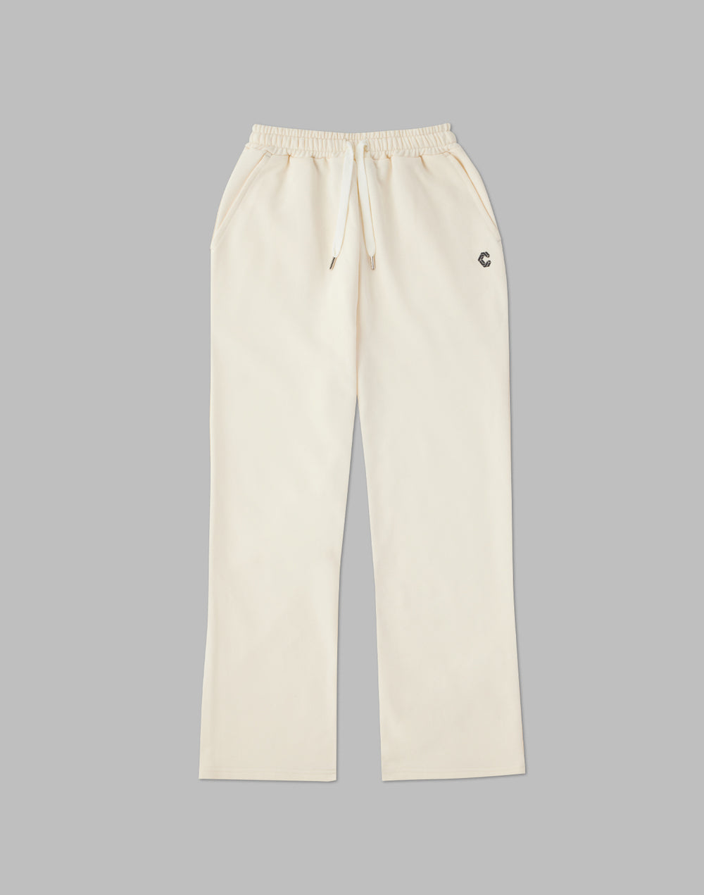 CRONOS WOMEN HIP LOGO FLARE PANTS【CREAM】