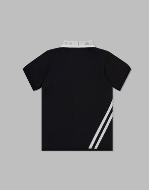 CRONOS BLACK ZIP BICOLOR POLO SHIRT【BLACK】