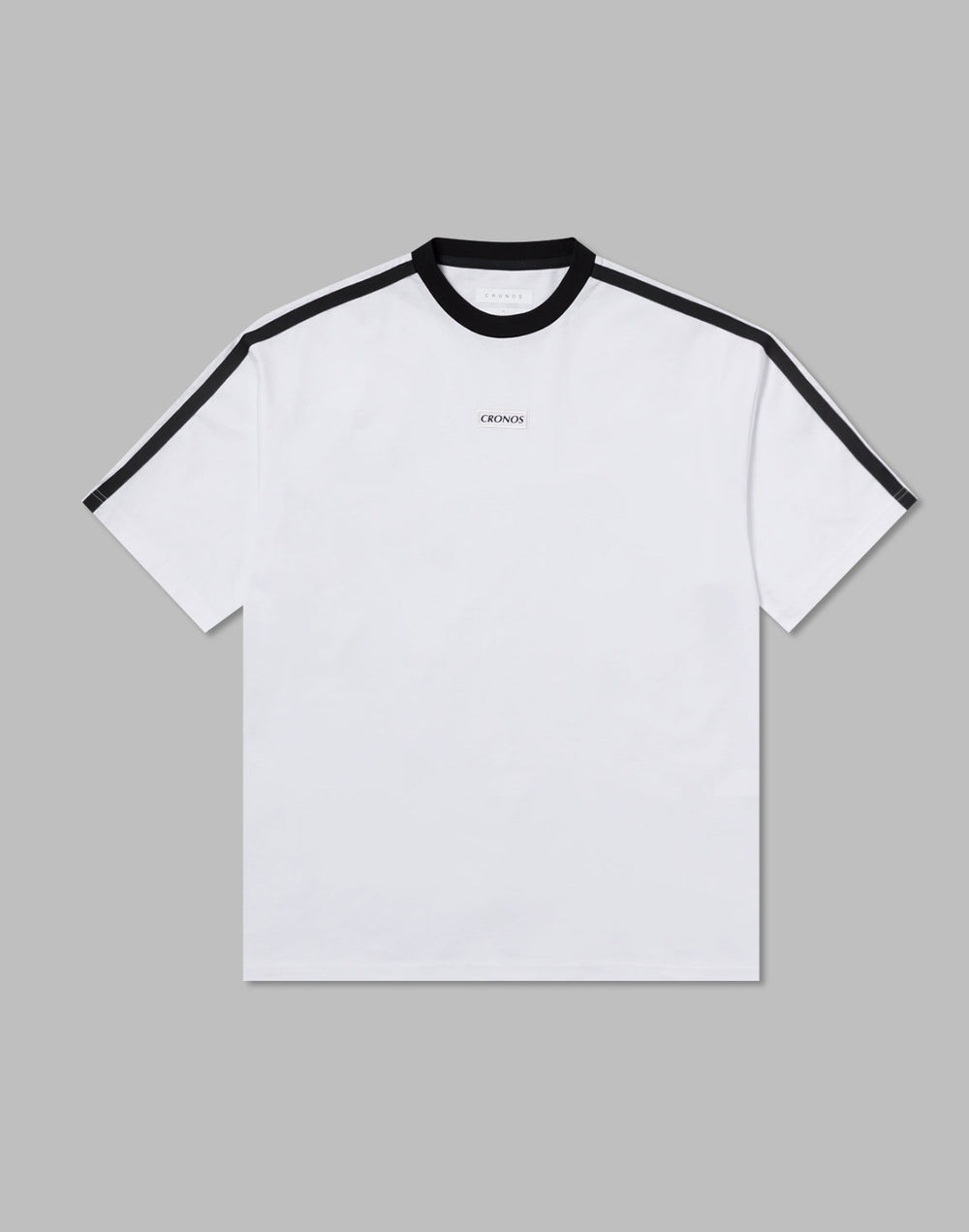 CRONOS DOUBLE STRIPES OVERSIZE T-SHIRTS【WHITE】