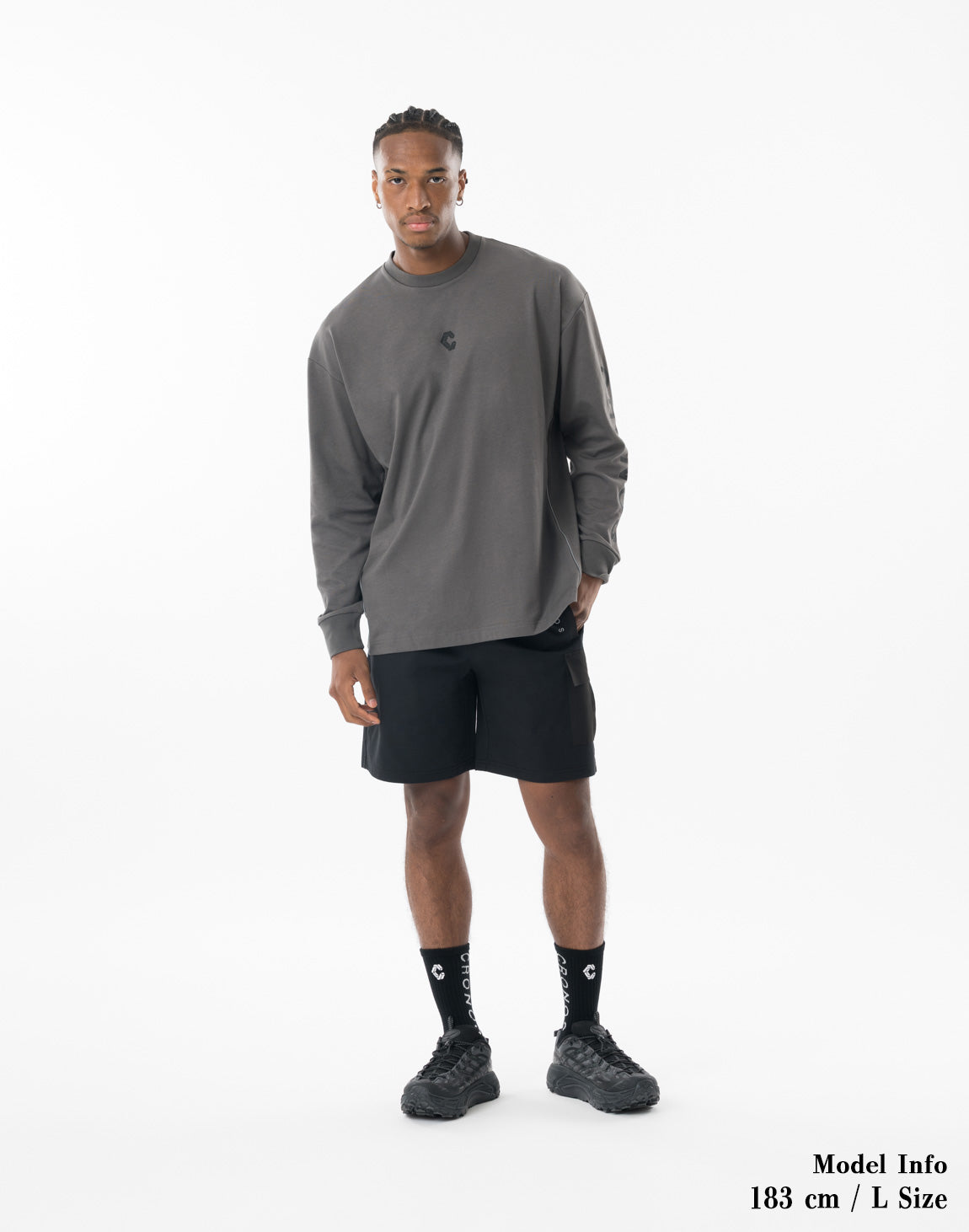 CRONOS DUAL-FACE TECH L/S TEE【D.GRAY】