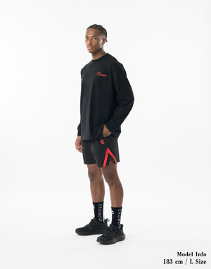 CRONOS Reflective Stretch Shorts【BLACK×RED】