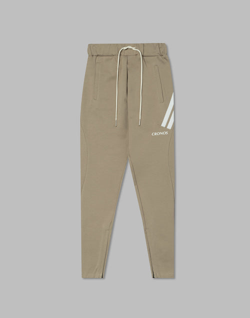 CRONOS WOMEN DOUBLE STRIPES PANTS [BEIGE]