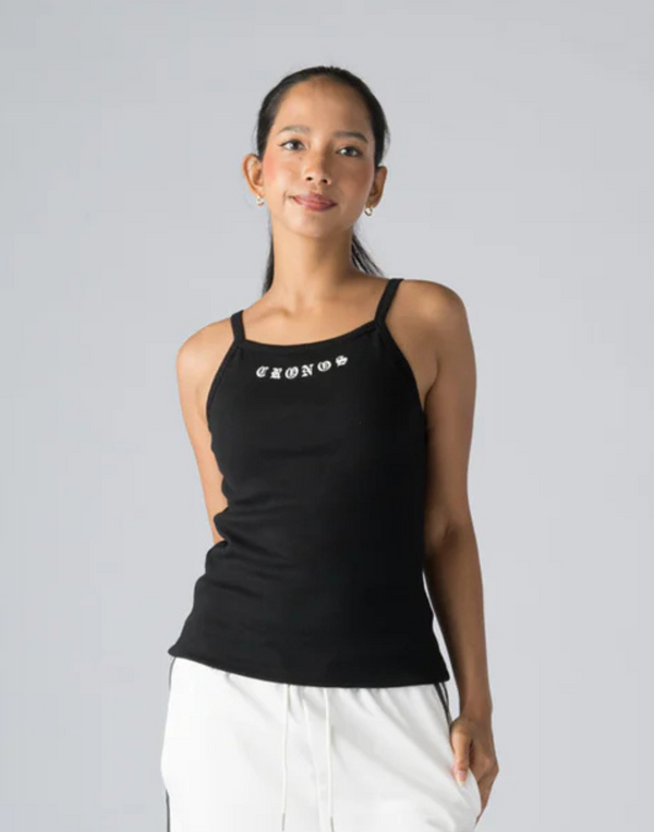 CRONOS WOMEN BLACK LETTER TANKTOP【BLACK】