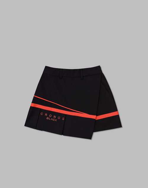 CRONOS BLACK WRAPSKIRTED SHORTS【BLACK×RED】