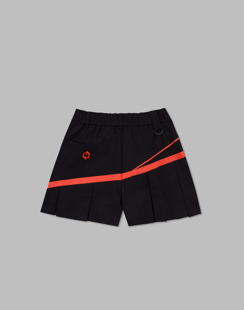 CRONOS BLACK WRAPSKIRTED SHORTS [BLACK×RED]