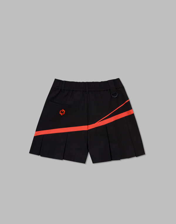 CRONOS BLACK WRAPSKIRTED SHORTS【BLACK×RED】