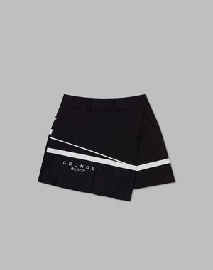 CRONOS BLACK WRAPSKIRTED SHORTS【BLACK×WHITE】