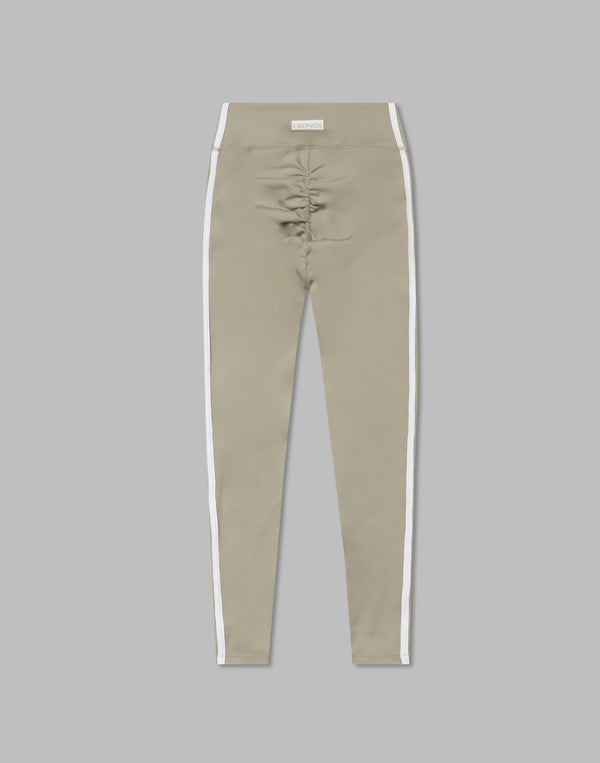 CRONOS WOMEN DOUBLE STRIPES LEGGINGS【BEIGE】