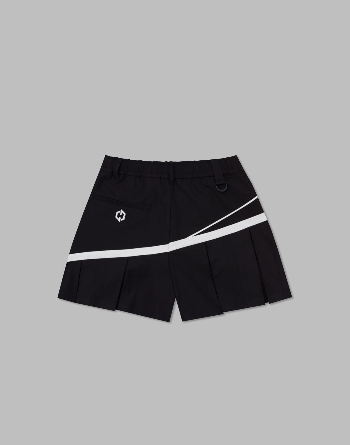 CRONOS BLACK WRAPSKIRTED SHORTS【BLACK×WHITE】 – クロノス