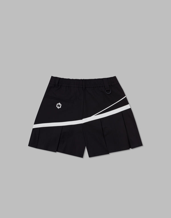 CRONOS BLACK WRAPSKIRTED SHORTS【BLACK×WHITE】