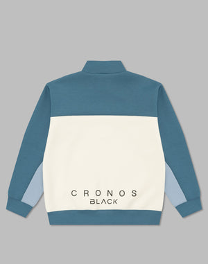 CRONOS 黑色拼色設計半拉鍊 [白色]