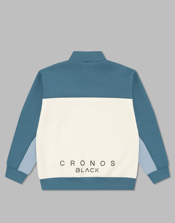 CRONOS 黑色拼色設計半拉鍊 [白色]