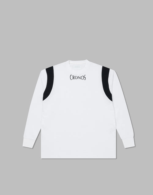 CRONOS 肩部線條長袖T卹 [白色]