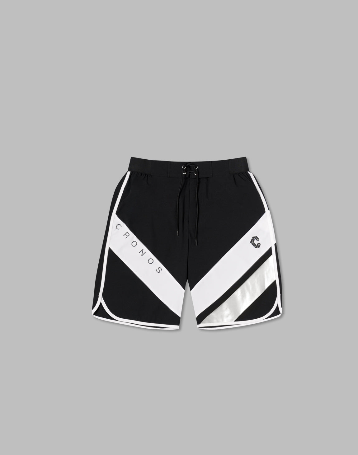 CRONOS DIAGONAL SWITCHING SURF SHORTS【BLACK×SILVER】 – クロノス CRONOS Official  Store