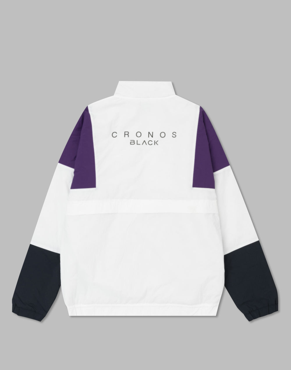 CRONOS 黑色直立式拉鍊外套 [白色]