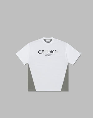 CRONOS FRONT BACK CONTRAST T-SHIRT【WHITE】
