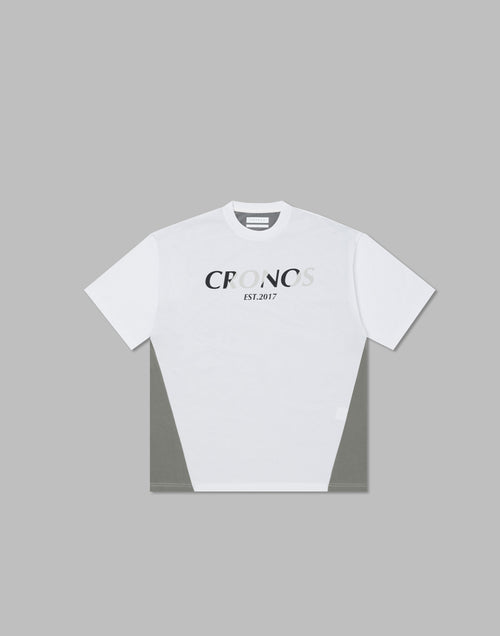 CRONOS FRONT BACK CONTRAST T-SHIRT【WHITE】