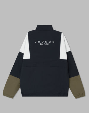 CRONOS 黑色直立式拉鍊外套 [黑色]