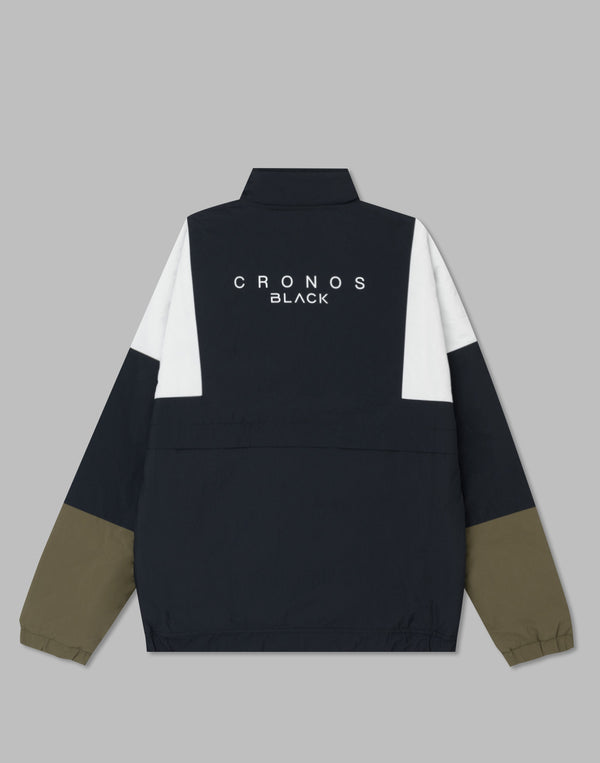 CRONOS 黑色直立式拉鍊外套 [黑色]