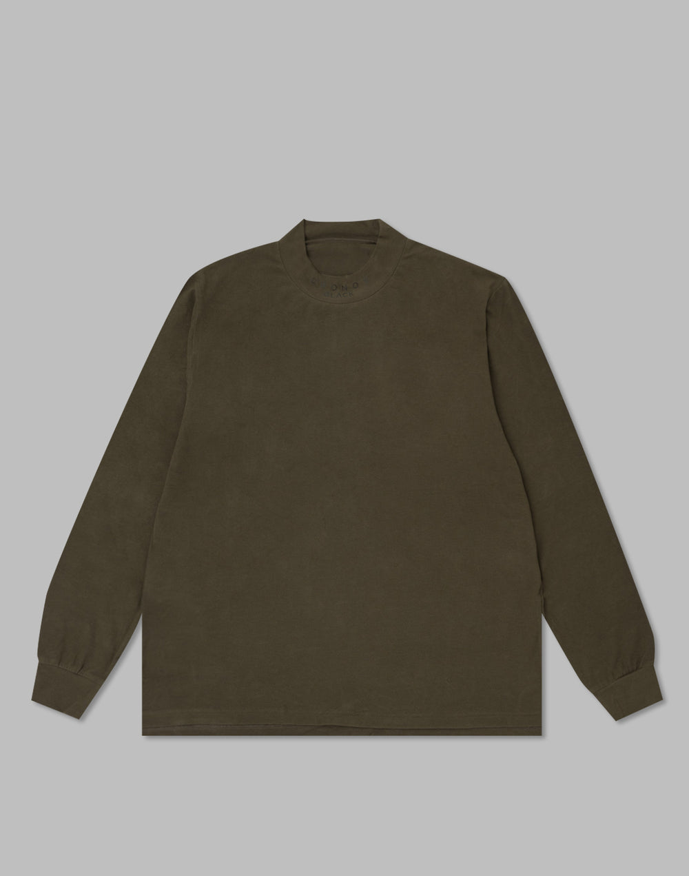CRONOS BLACK MOCK NECK LONG SLEEVE T-SHIRT [KHAKI]