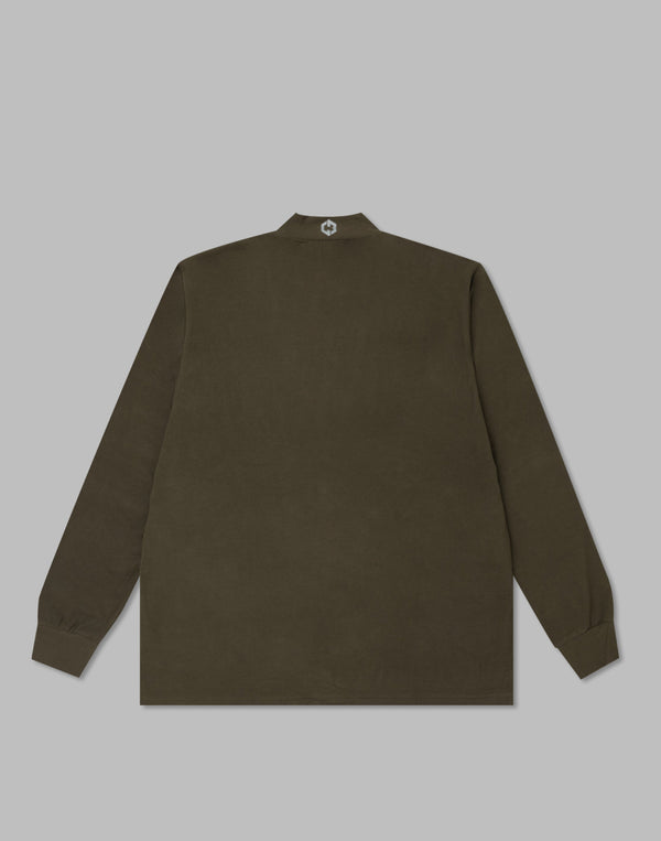 CRONOS BLACK MOCK NECK LONG SLEEVE T-SHIRT【KHAKI】