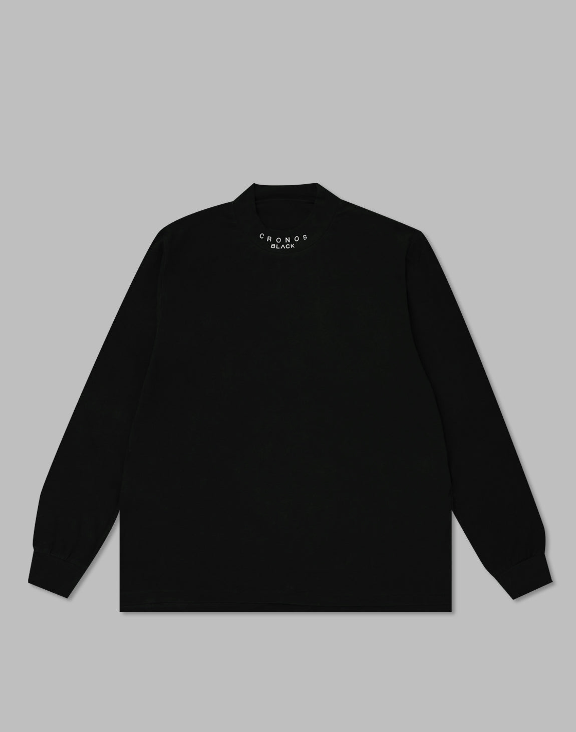 CRONOS BLACK MOCK NECK LONG SLEEVE T-SHIRT【BLACK】 – クロノス CRONOS Official  Store