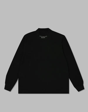 CRONOS BLACK MOCK NECK LONG SLEEVE T-SHIRT [BLACK]