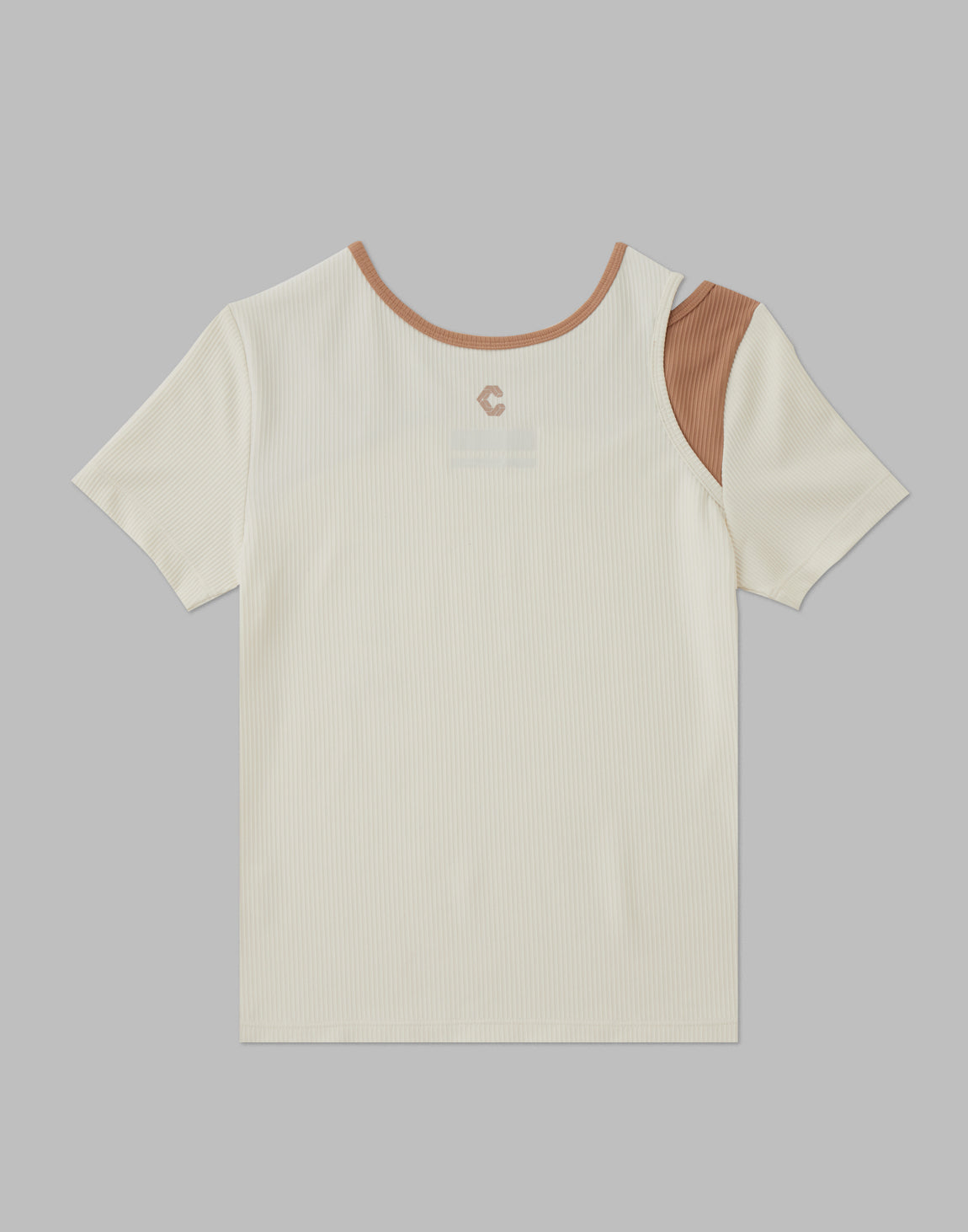 CRONOS WOMEN DESIGN RIB T-SHIRTS【CREAM】 CRONOS WOMEN DESIGN RIB T-SHIRTS [CREAM]