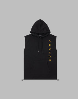 CRONOS WOMEN SLEEVELESS HOODIE【BLACK】