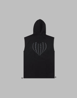 CRONOS WOMEN SLEEVELESS HOODIE【BLACK】