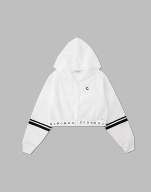 CRONOS WOMEN MESH ZIP HOODY [WHITE]