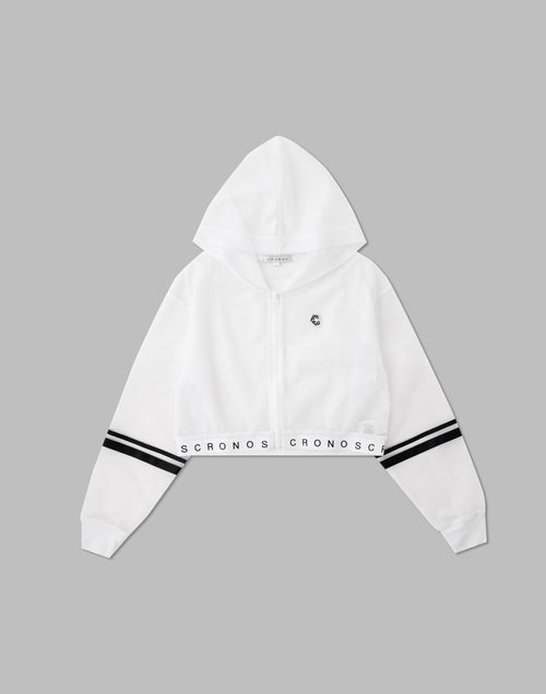 CRONOS WOMEN MESH ZIP HOODY [WHITE]