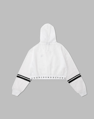 CRONOS WOMEN MESH ZIP HOODY [WHITE]